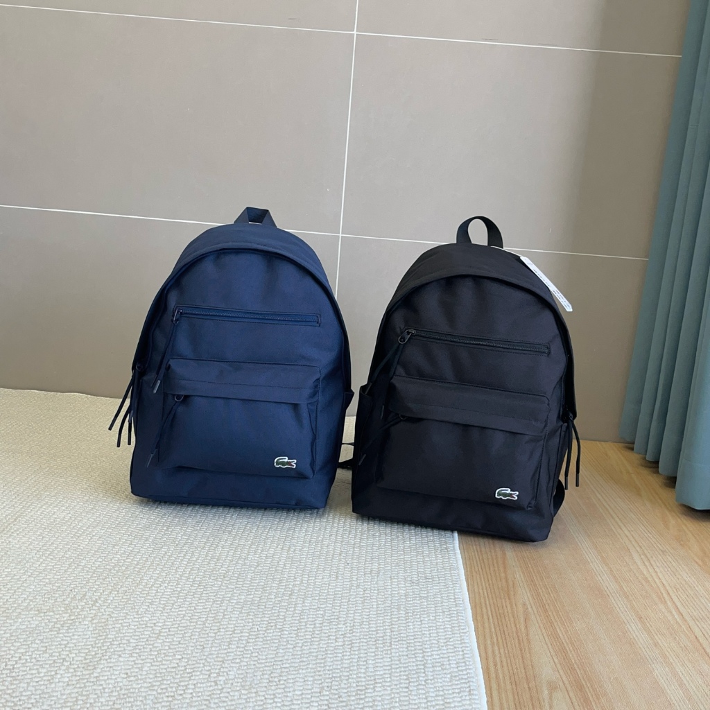 Lacoste Tas ransel merek desainer Prancis, tas ransel santai