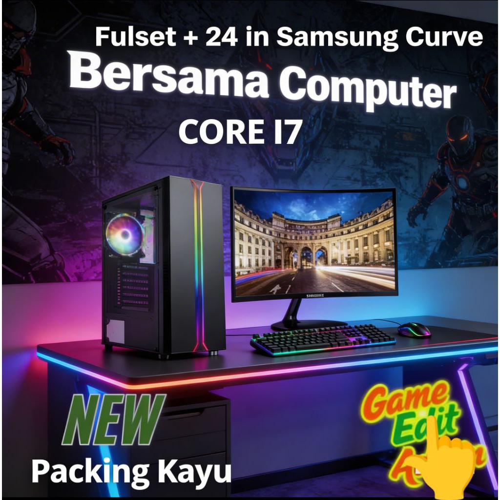 PC GAMING I7 3770 VGA GTX 750TI LED 24 INCH SIAP PAKAI