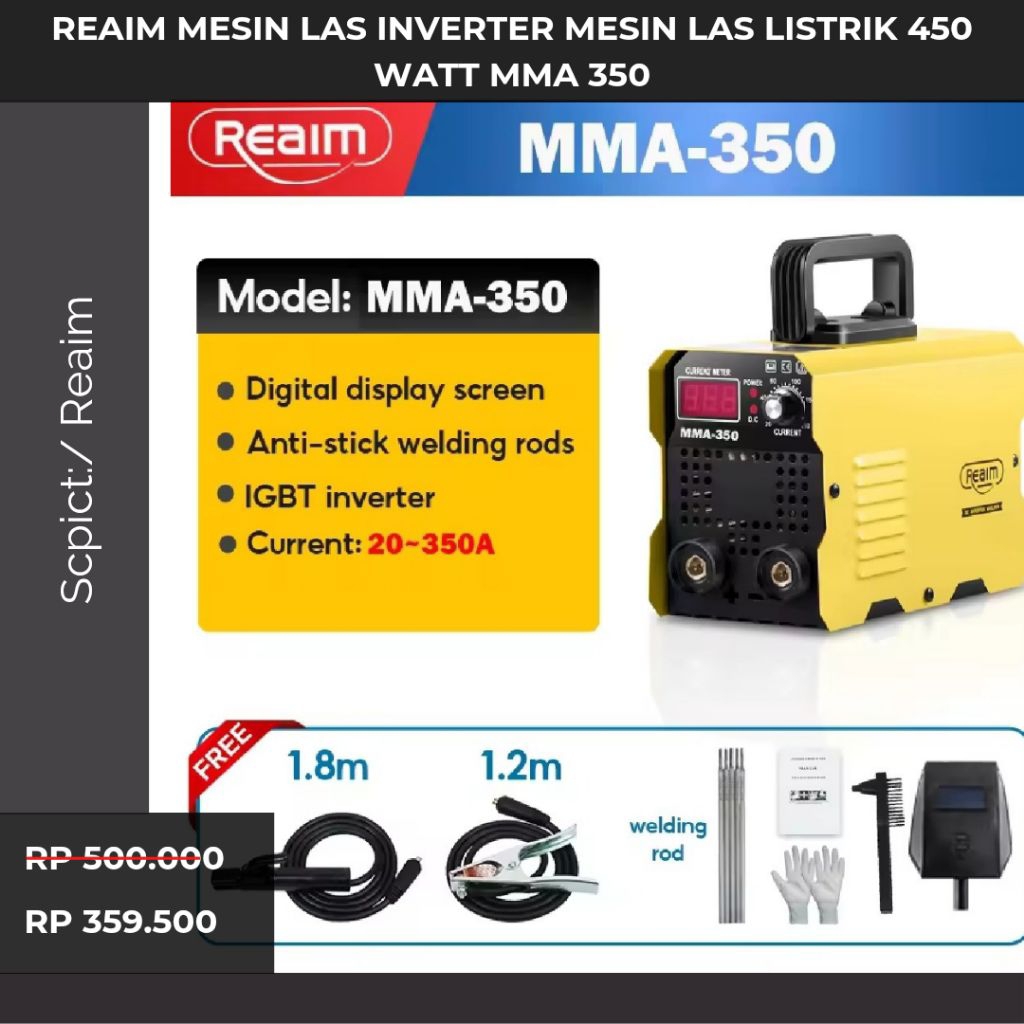 Promo  Termurah - Mesin Las REAIM Inverter MMA 120A 450 watt Mesin las listrik 450 watt Mesin trafo 