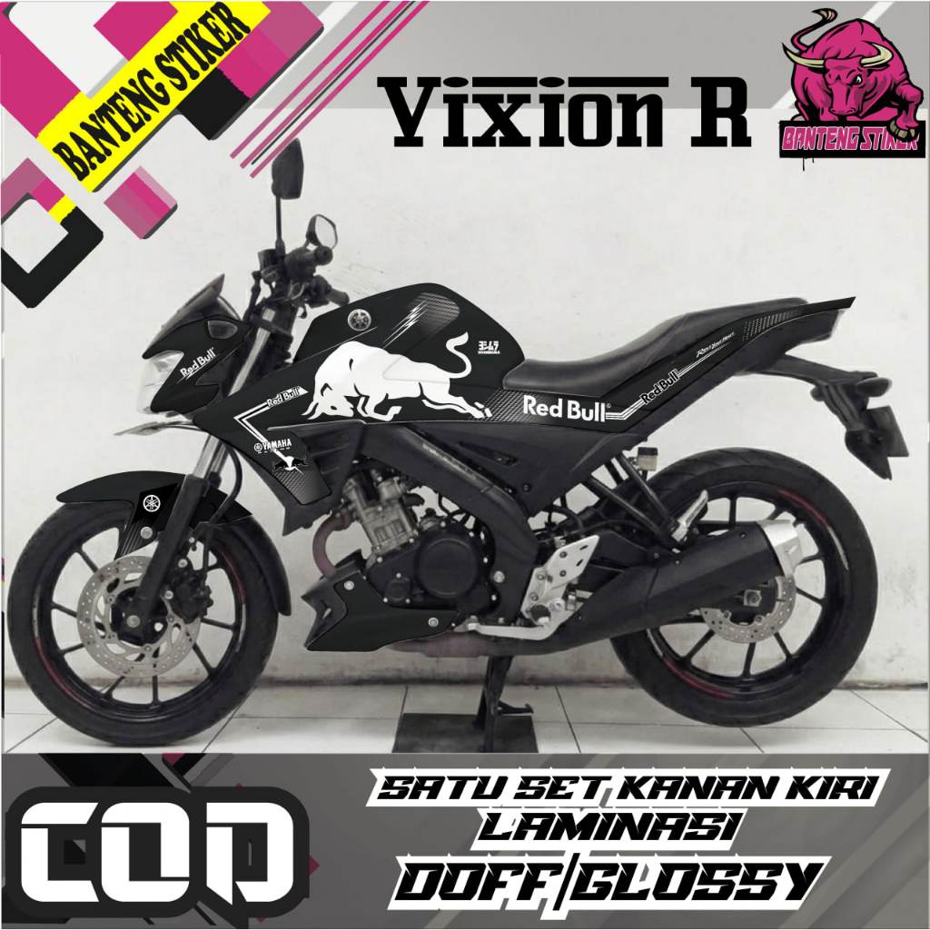 Stiker striping variasi YAMAHA VIXION R all new vixion tahun 2018-2022 motif REDBULL
