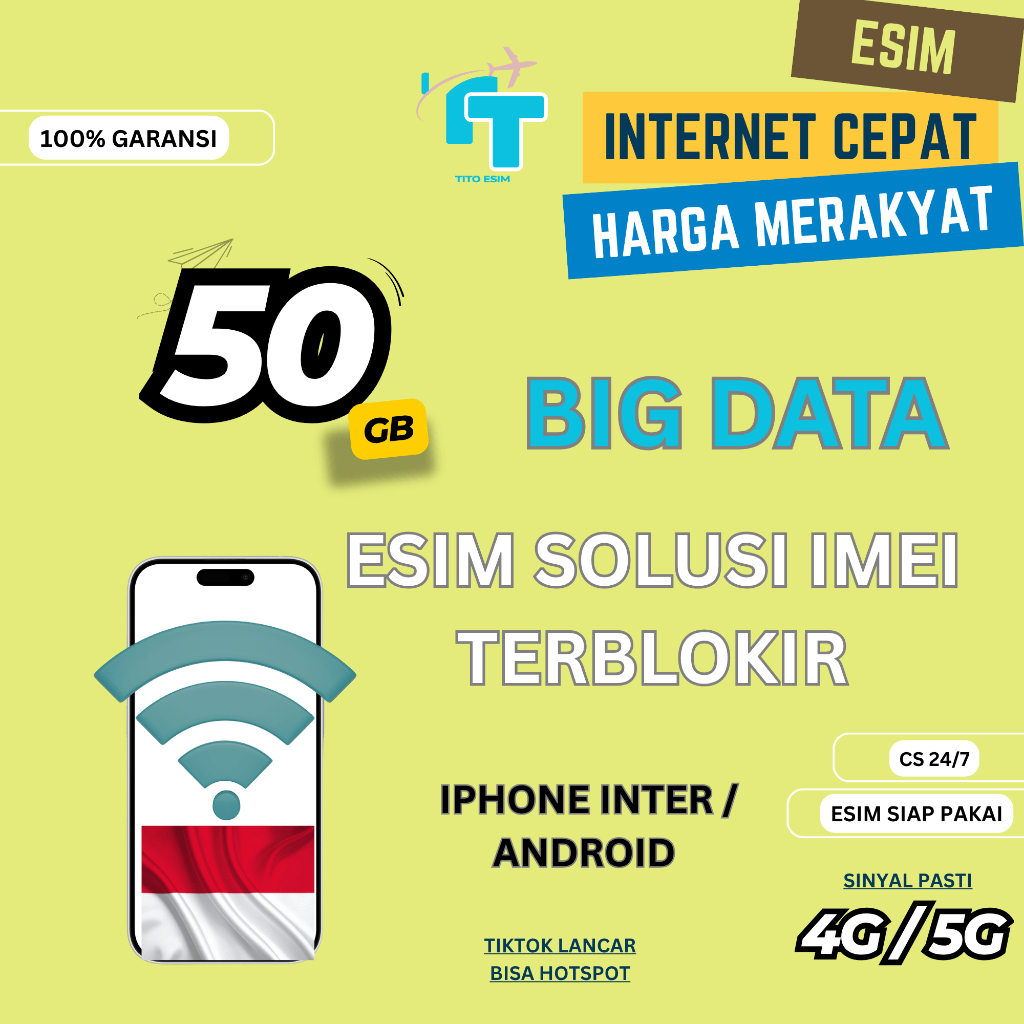 eSIM Roaming Anti Blokir HP Inter iPhone Solusi iMEI iPhone Blokir Indonesia - TITO ESIM