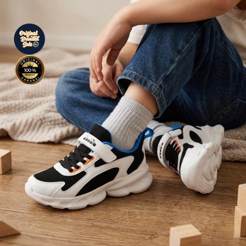 ORIGINAL GARANSI SEPATU DIADORA NEVADA JUNIOR BLACK SIZE 34/35