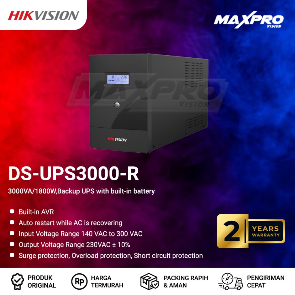 DS-UPS3000-R - HIKVISION UPS 3000VA/1800W