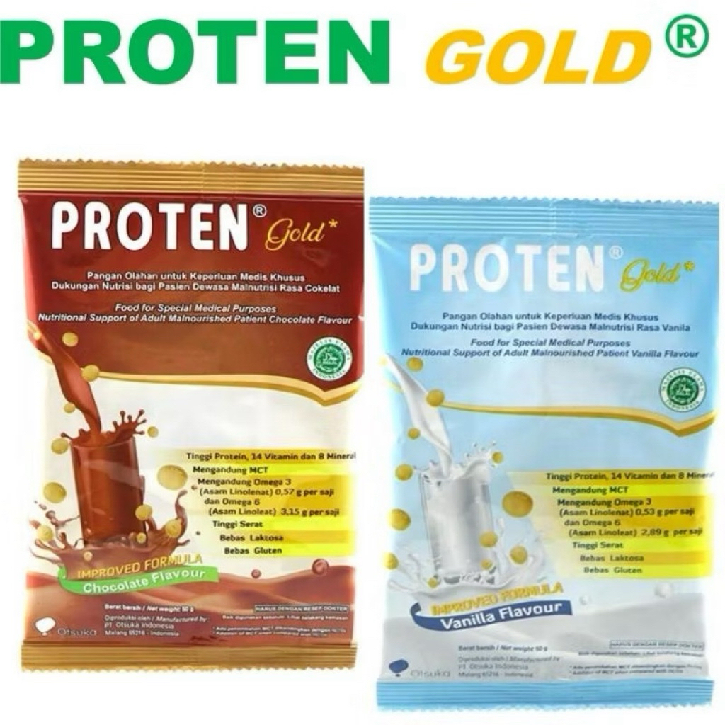 Proten Gold Vanilla dan Coklat Per Sachet