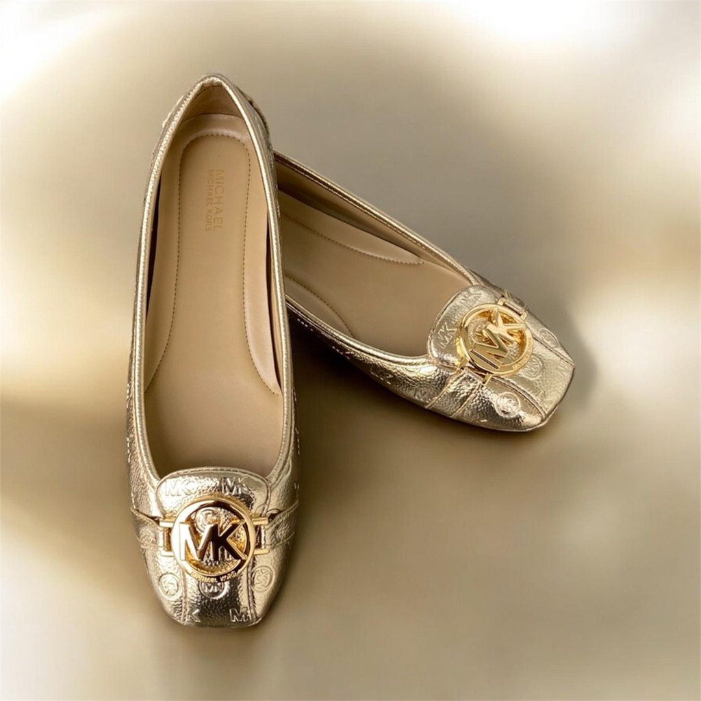 mk fulton moc flat shoes women pale gold