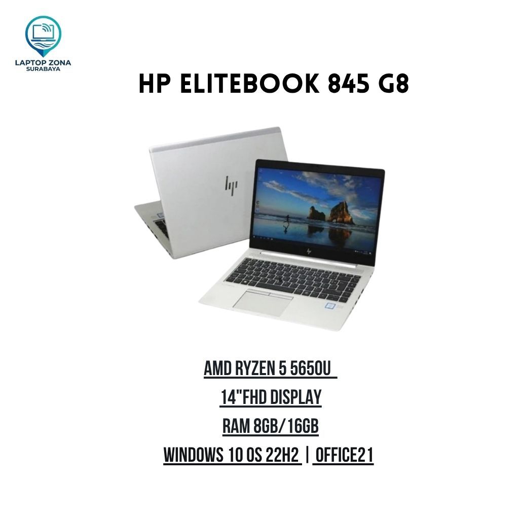 LAPTOP ELITBOOK HP 845 G8 AMD RYZEN 5 5650U Ram 16GB SSD 512GB 14 INCH