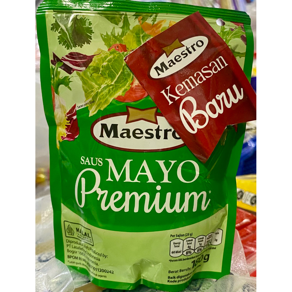 mayones mayonnaise pouch mayo maestro premium 180gr untuk salad buah salad sayur sosis kebab burger 
