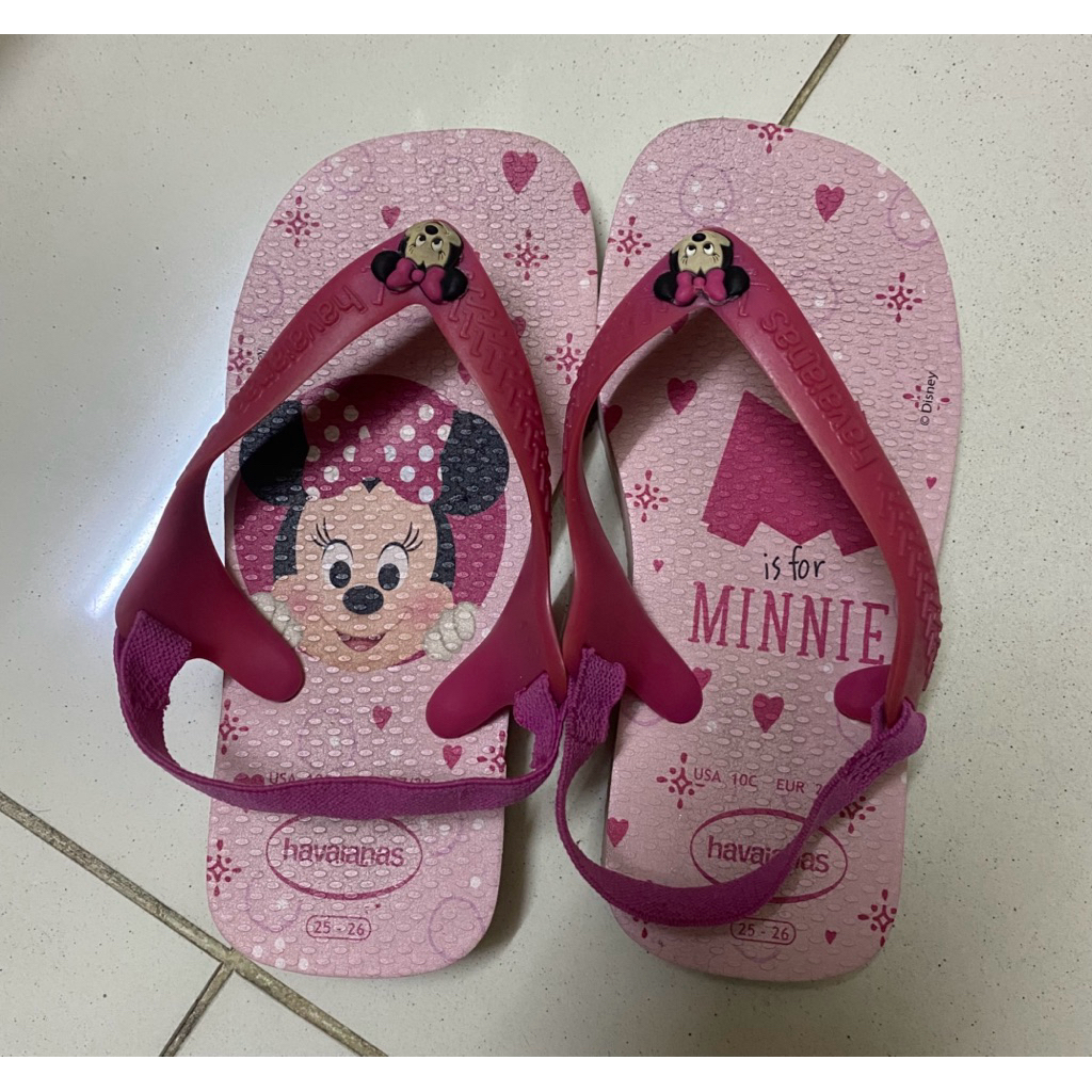 Sepatu sandal Anak Merk Havaianas Minnie Original  (Preloved)