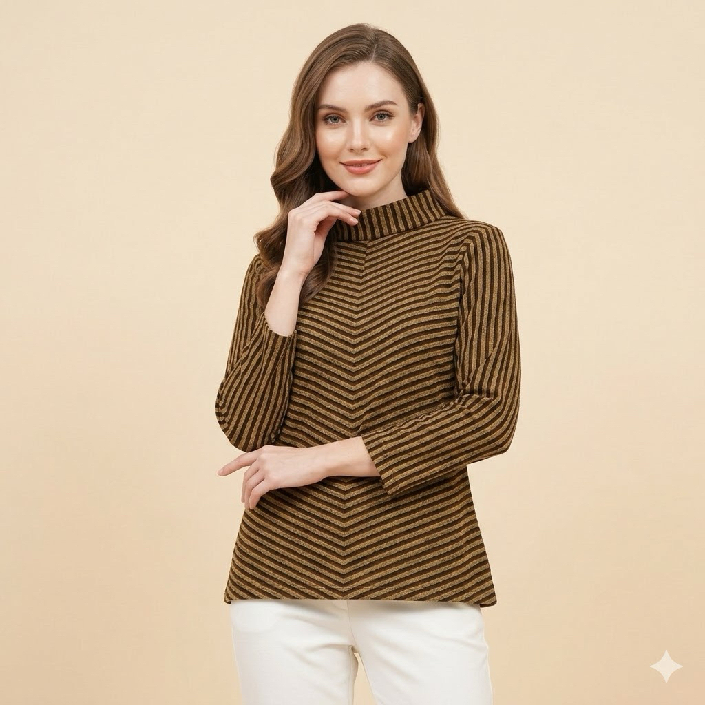 Shanaya Baju Batik Wanita Blus Lurik Coklat hitam Lurik Original ATBM baju Kerja Kantoran Kuliah