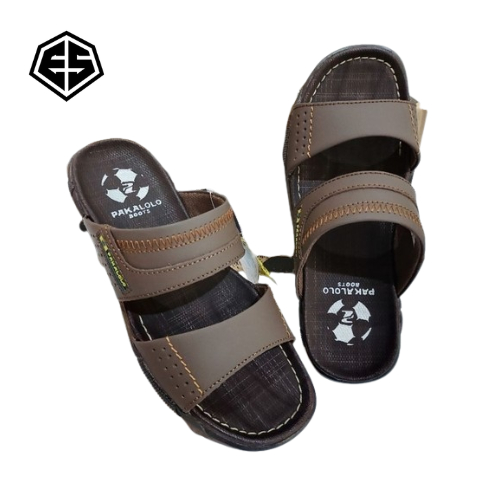 Sandal Kulit Pria Pakalolo Ban Dua Coklat Hitam Tan Ukuran 39-43
