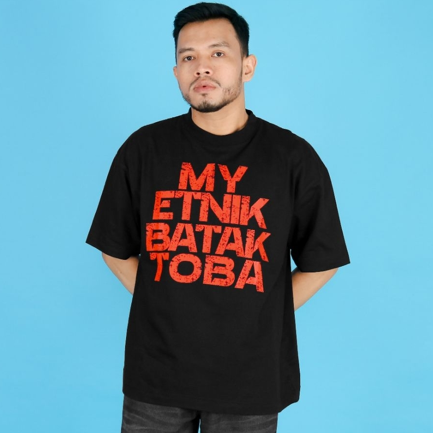 Kaos Batak Toba Pria Premium Hitam | Kaos My Etnik Batak Toba | Kaos Distro Batak Keren Streetwear U