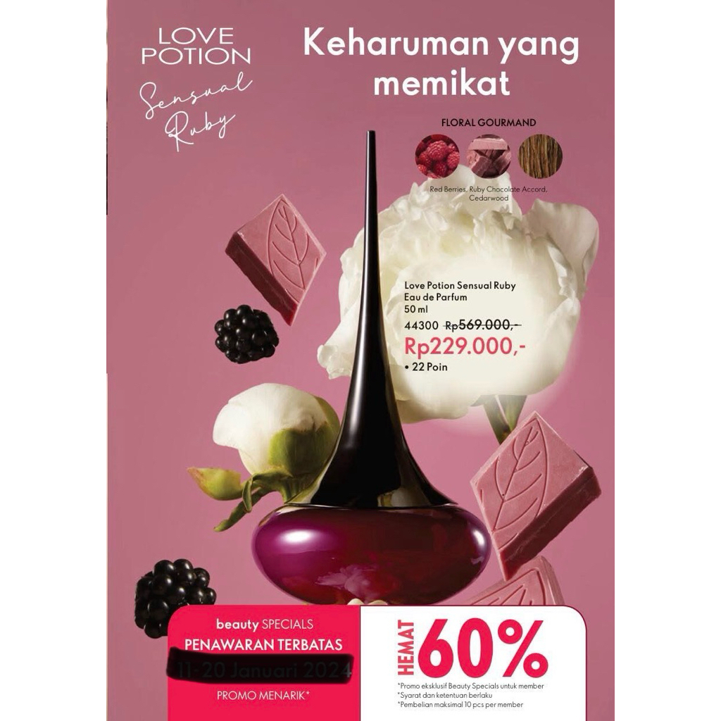 Parfum love potion sensual ruby Oriflame