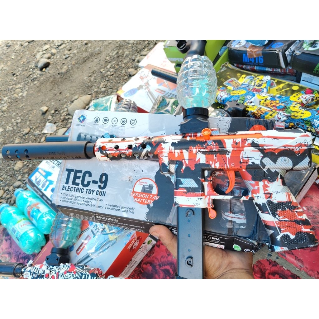 Mainan tembak water gell tec-9