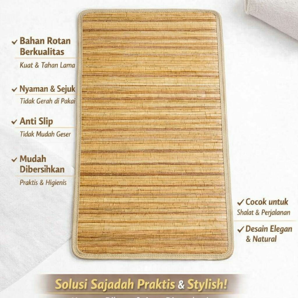 Tikar Rotan sajadah rotan  sajadah lampit 110 cm ×60 cm