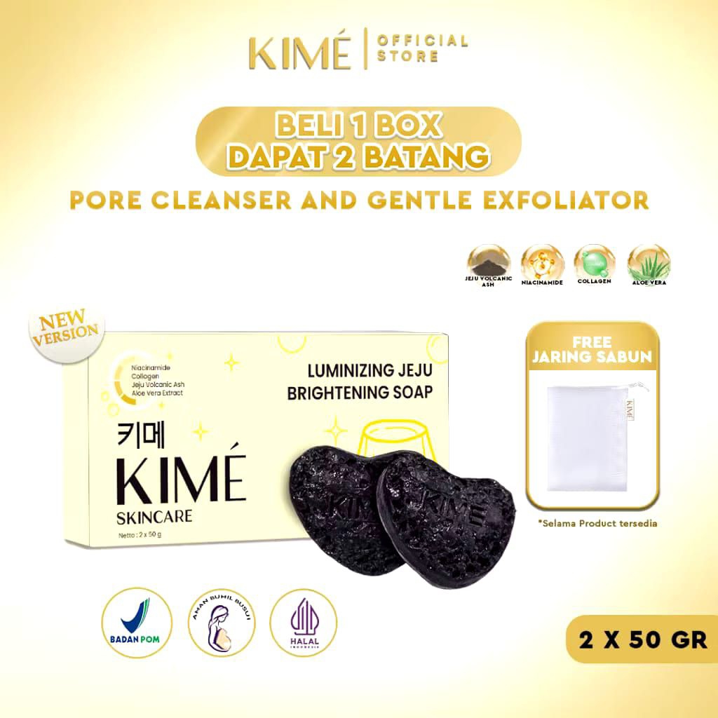 KIME LUMINIZING JEJU BRIGHTENING SOAP - Sabun Mandi Pemutih Badan Pencerah Wajah / Sabun Kime  / SAB