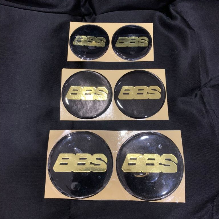 Stiker Cutting Tutup Dop Velg Mobil Timbul Logo B Be eS HItam Gold Ukuran 5,7 & 6 CM Sticker Timbul