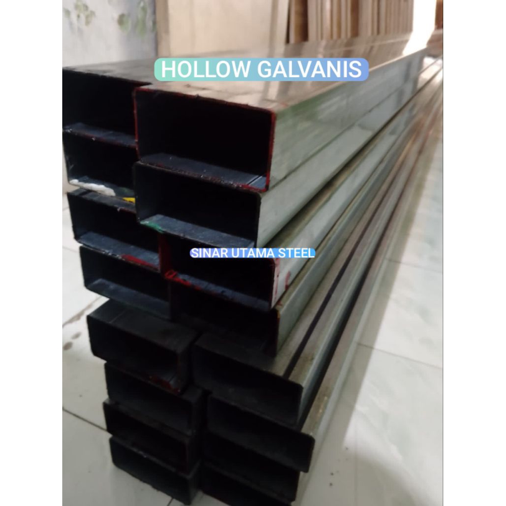 Besi Hollow Galvanis 100 x 100 x 1,0mm / Besi Hollo Galvanis 10 x 10 x 1,3mm / Besi Hollow Galvanis 