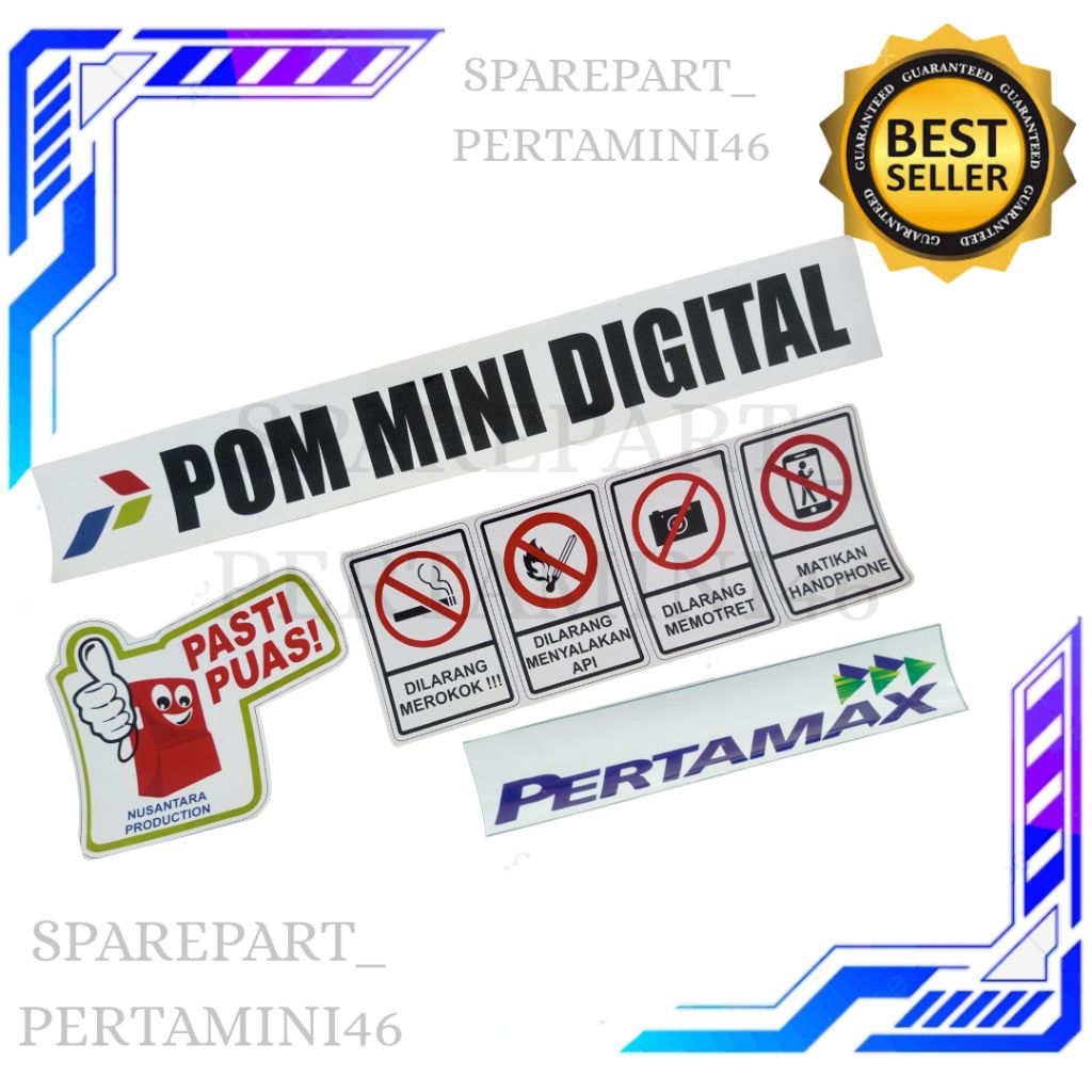 Stiker Set Pom Mini Digital 1 Nozzle Pertamax Terlaris