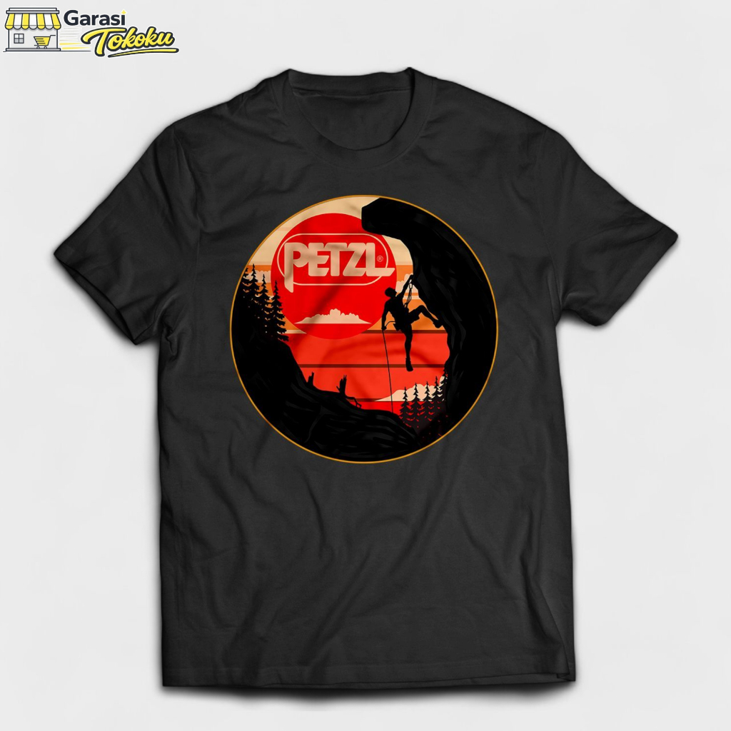 Kaos Lengan Pendek PETZL Vintage Design | Baju Atasan Panjat Tebing Unisex Sablon DTF