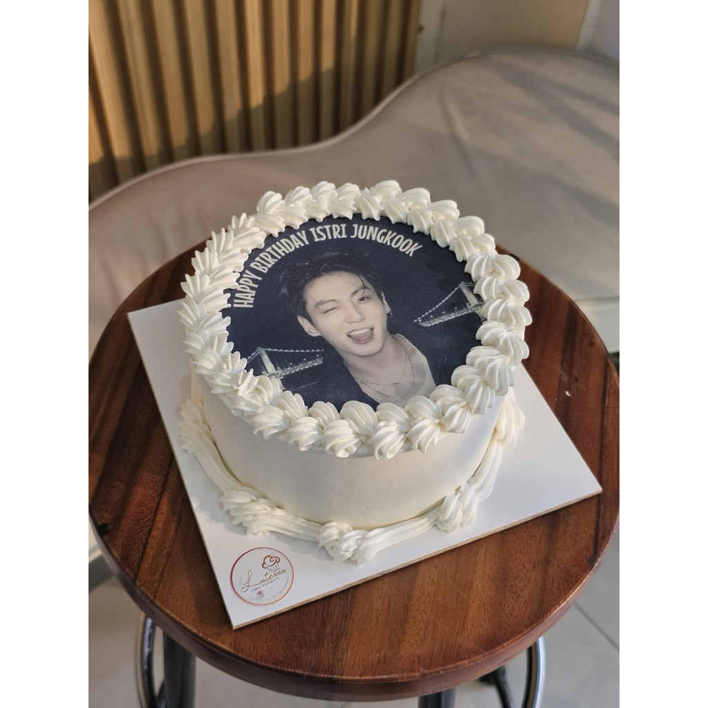 cake printing 20 cm cake edible kue printing cake custom cake birthday kado ultah kue poto black for