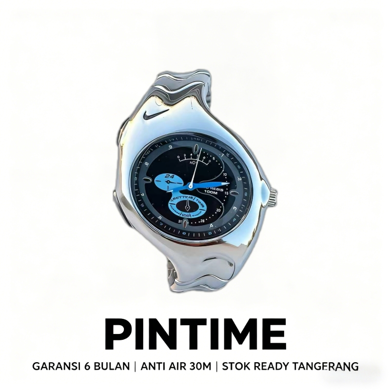 Jam Tangan Pria Y2K Premium Bentuk Unik Twist Desain Menghormati Nike Klasik Retro + Kotak original