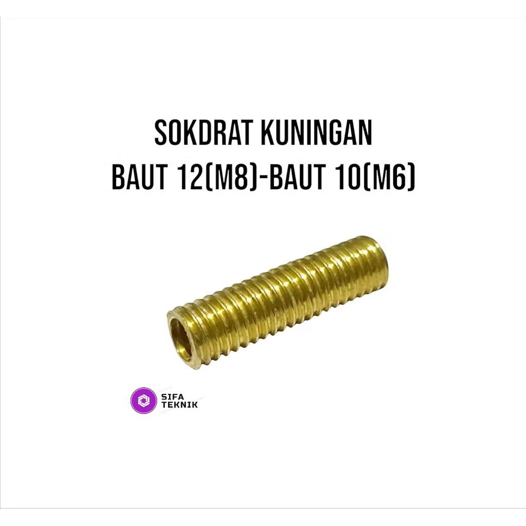 Sok drat M8 ke M6 kuningan Sok drat Blok mesin