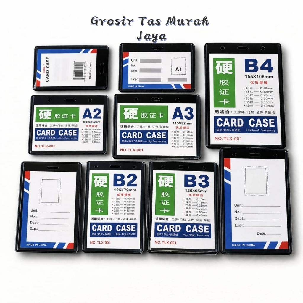 [Pak Isi 20] Id Card Case Plastik Bening Name Badge Ukuran A1 / A2 / A3 / B1 / B2 / B3 / B4 Name Tag