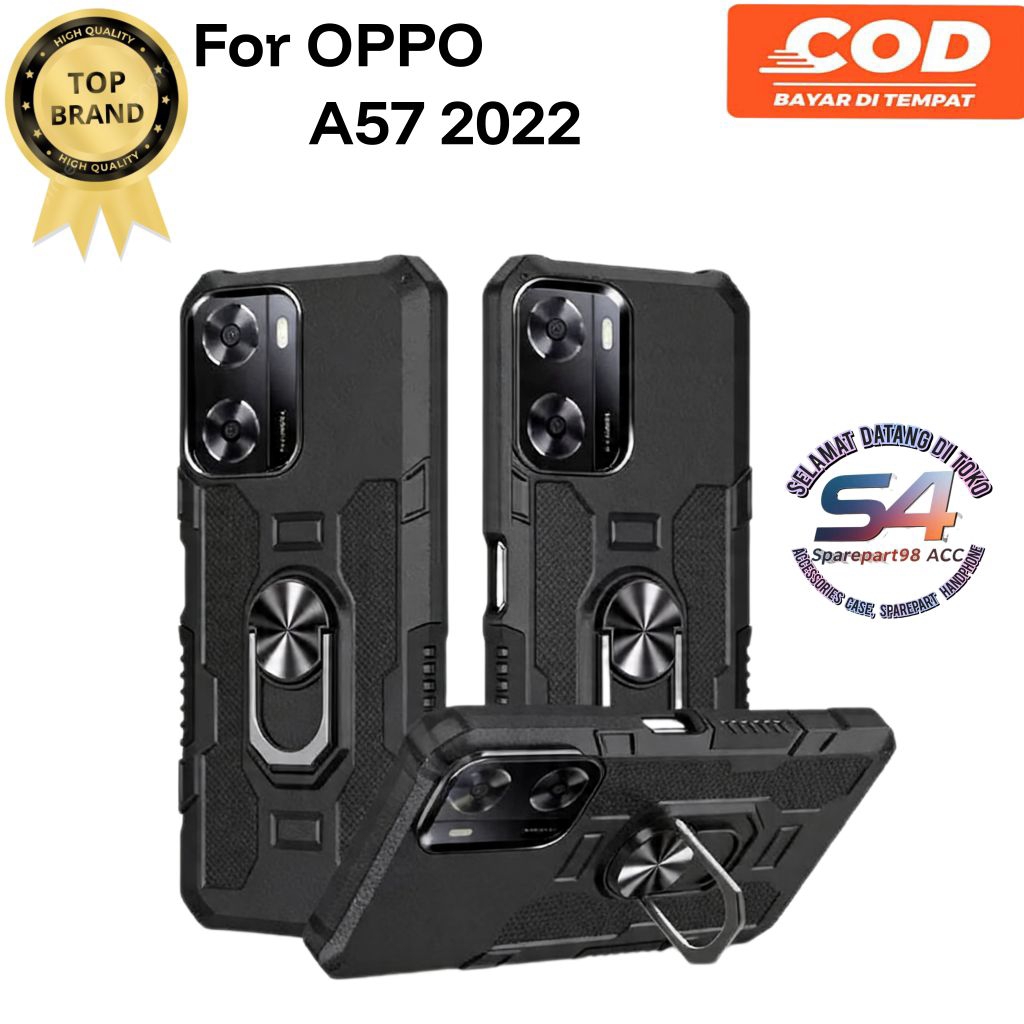 Casing Oppo A57 (2022) A57 4g Ring Armor Robot Case Kickstand Hybrid/Ring Holder
