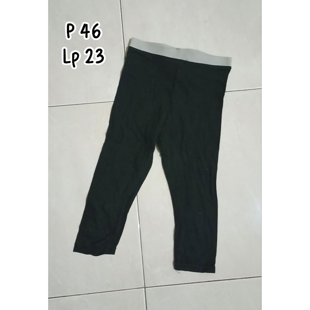 PL - celana panjang legging hitam anak 4-5 tahun bawahan jalan inner dalaman sor
