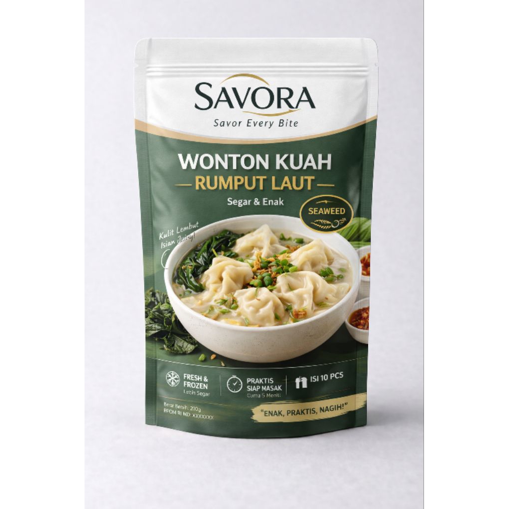 wonton kuah rumput laut
