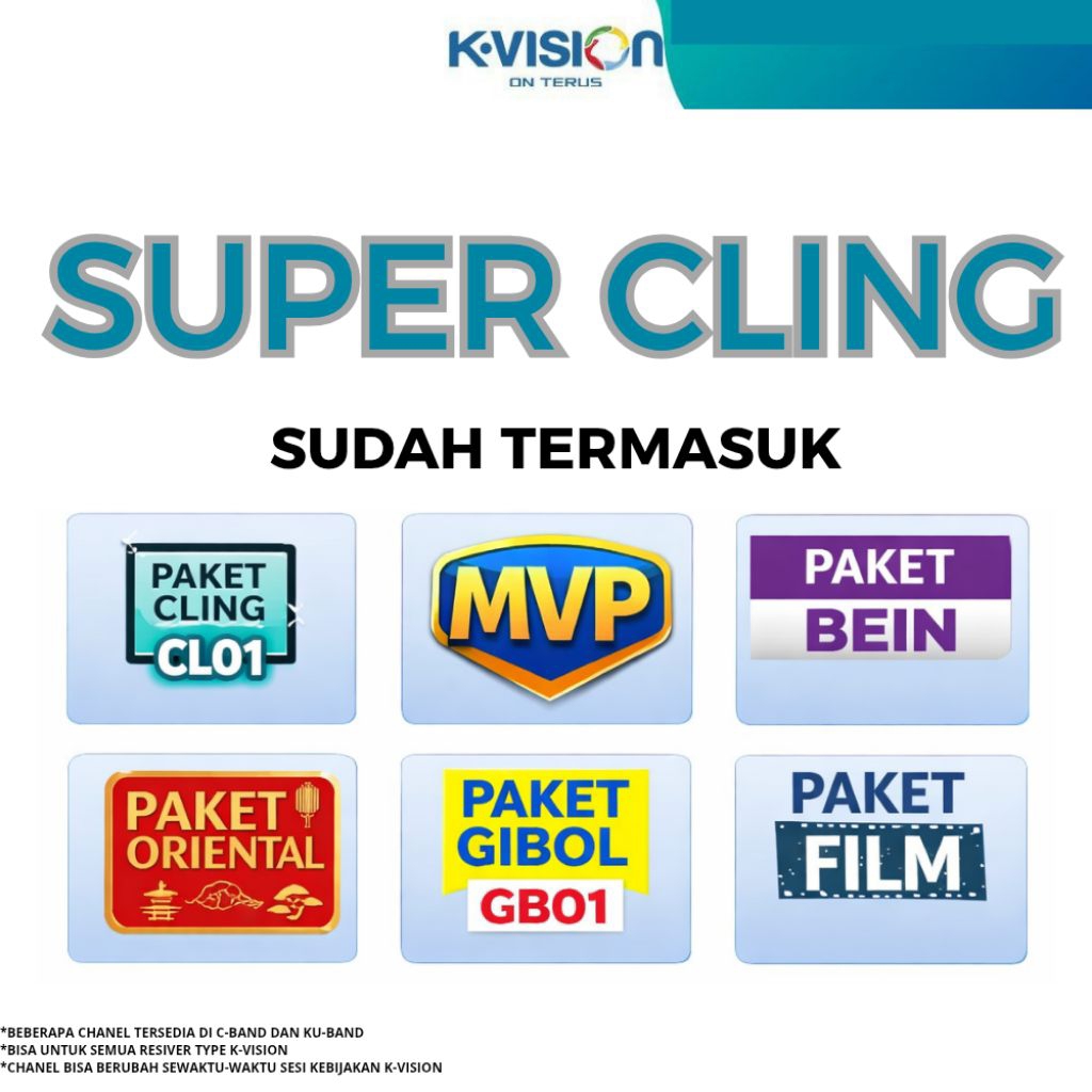 SUPER CLING Paket K Vision ( Cling gibol Bein sport film mvp oriental )