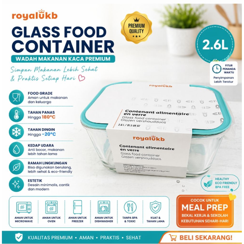 ROYALVKB Food Container kotak 2.6 L
