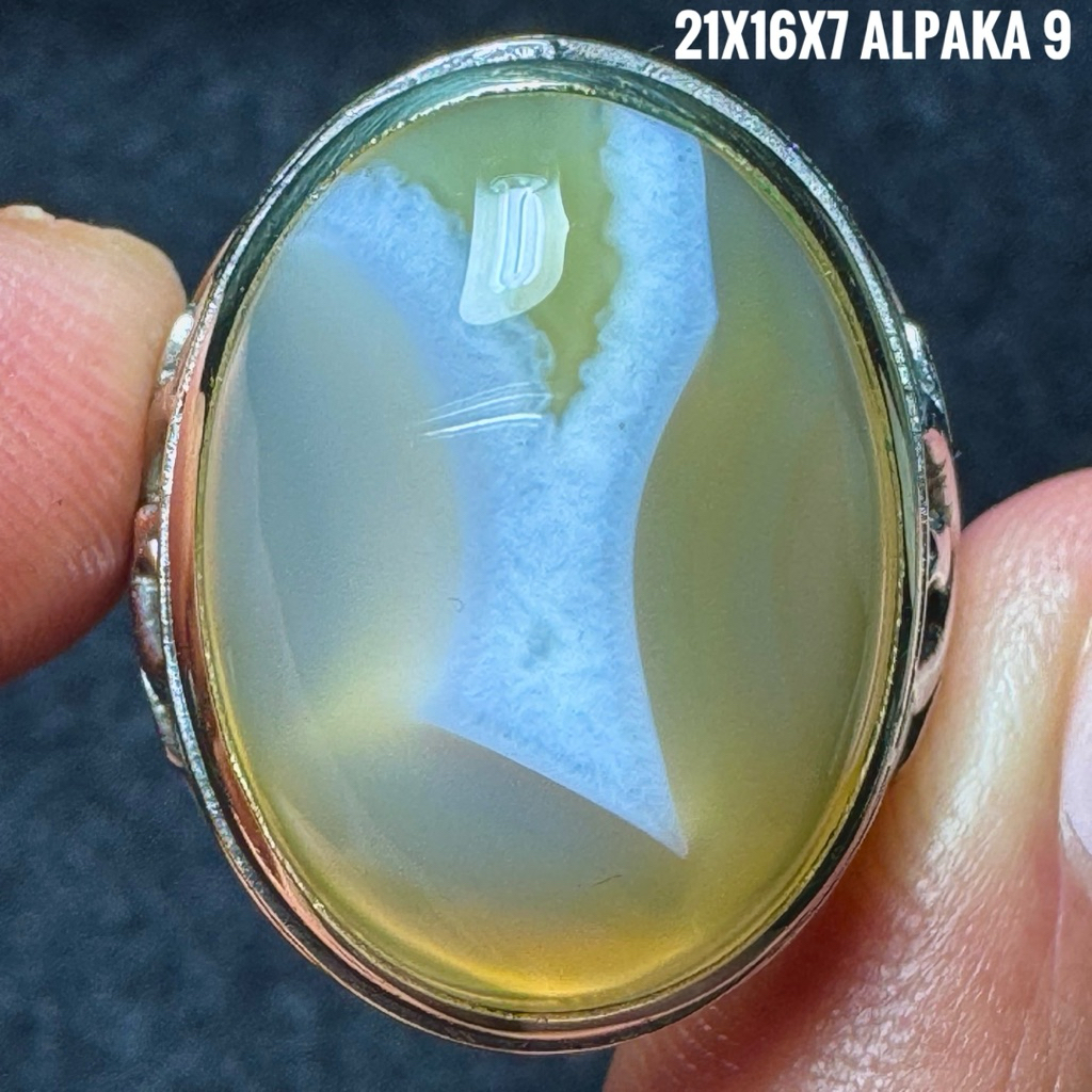 Cincin Batu Akik Natural Lam Alif