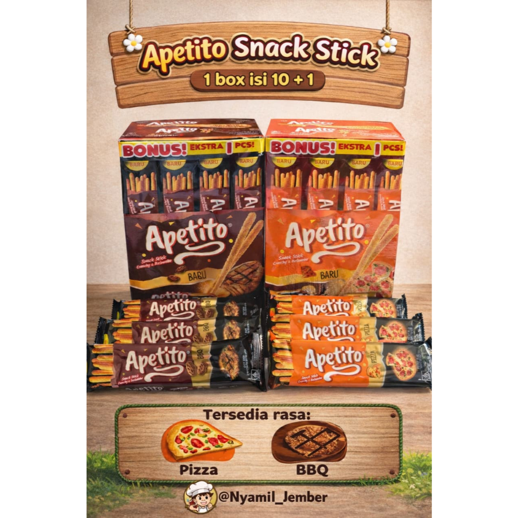 APETITO PIZZA SNACK STICK - APETITO BBQ (1 BOX ISI 11)