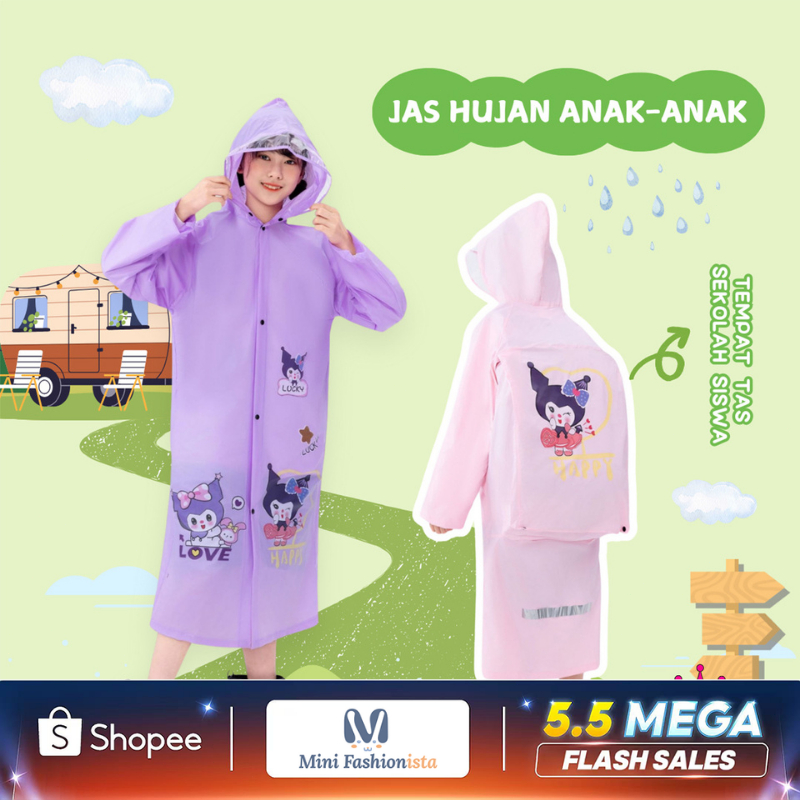 Jas Hujan Anak Premium   Jas Hujan Anak Karakter Jas Hujan Anak Tebal Bagus Muat Tas Backpack Sekola