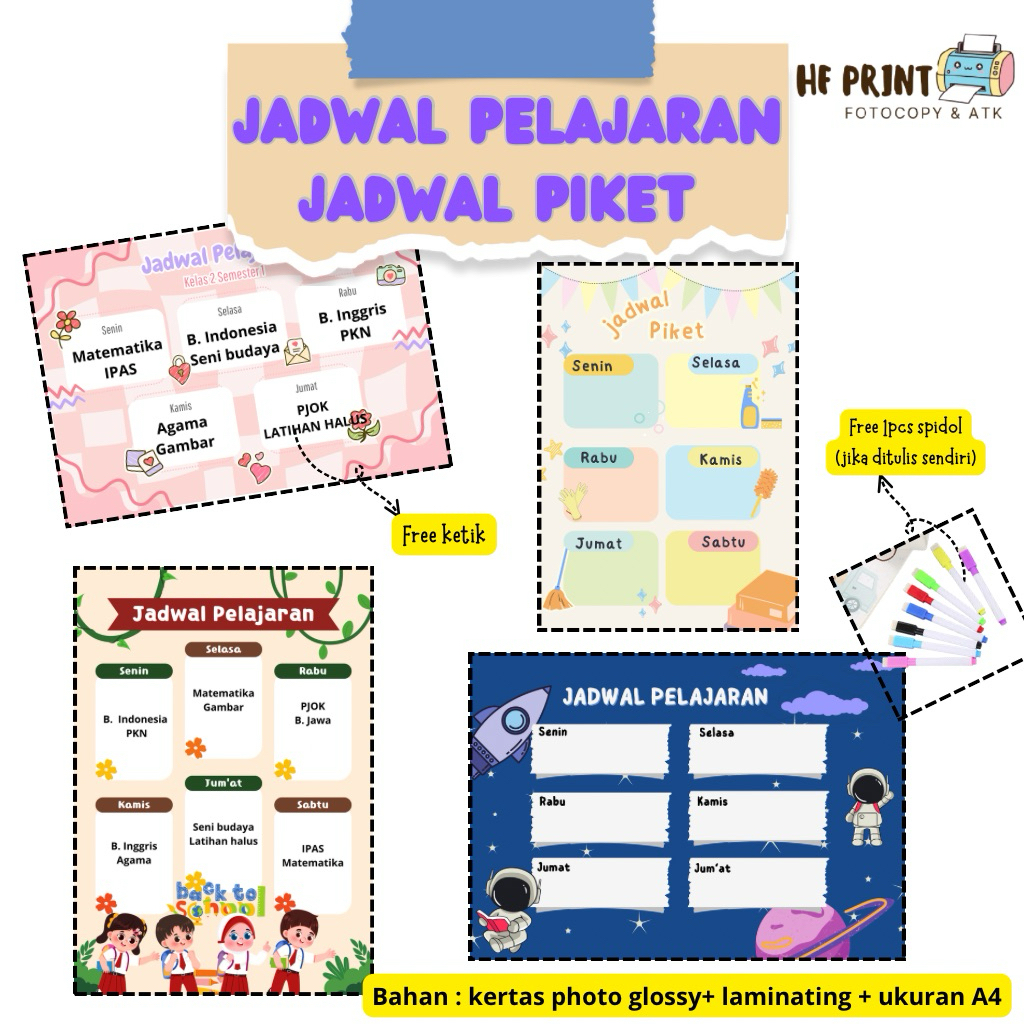 JADWAL PIKET// JADWAL KELAS// JADWAL PELAJARAN CUSTOM // JADWAL PELAJARAN SEKOLAH