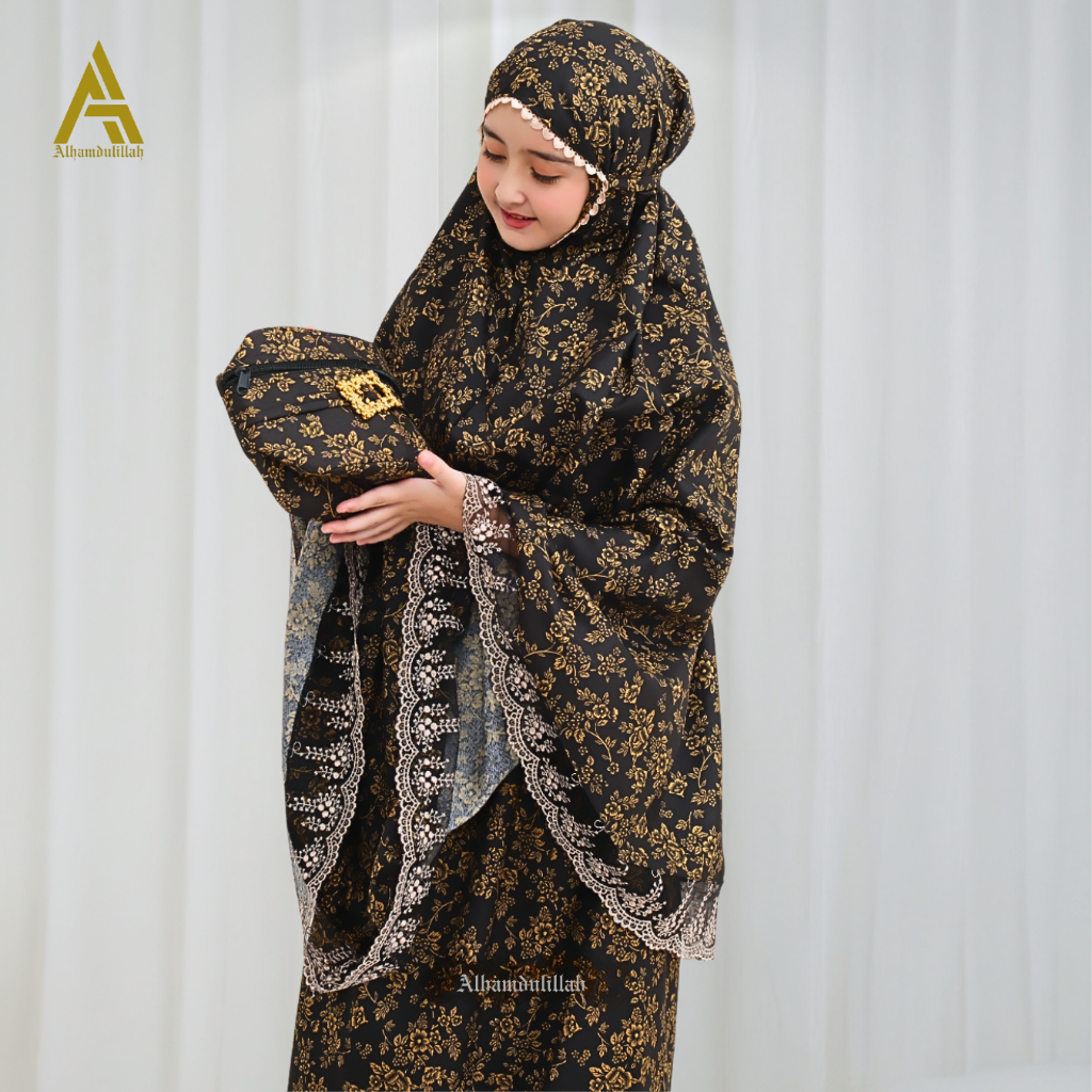 ALHAMDULILLAH - Mukena Anak Perempuan Mewah Katun Foil 2in1 Renda Sharinah Series