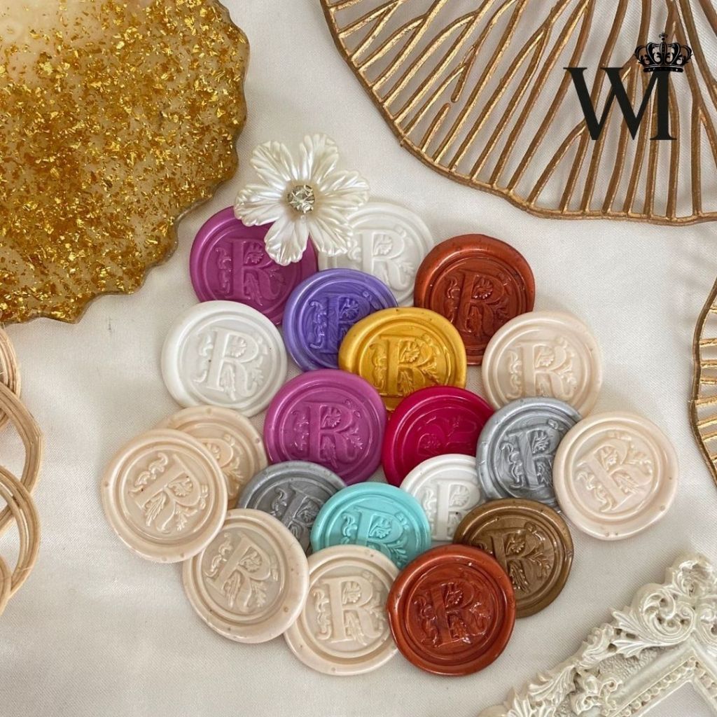 Huruf R - TERMURAH Wax Seal Journal Decoration Stamp Undangan Wax Siap Pakai Ready Stock