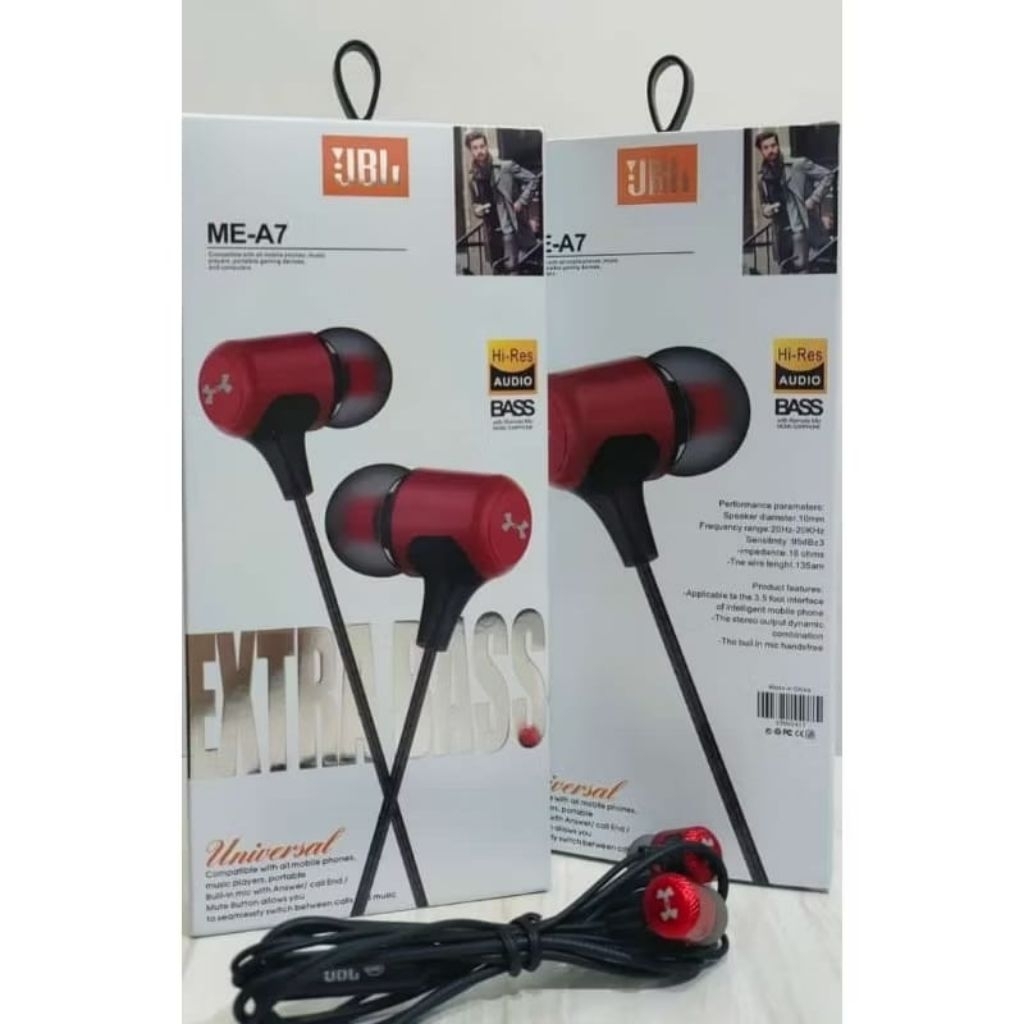 HANDSFREE/EARPHONE TERBARU ME- A7 JBL EXTRA BASS