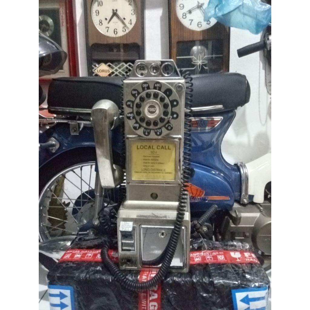 1950s Pay Phone Vintage Chrome Coin Telephone Telepon Koin Lawas Retro Telpon Jadul