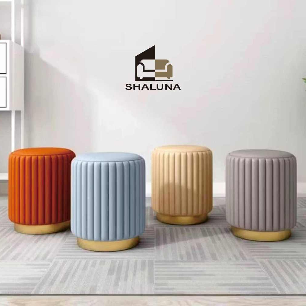 Sofa Stool Luxury, furniture , kursi Stool Velvet Premium Stool Bulat Kanvas, Kursi Rias, Stool Peng