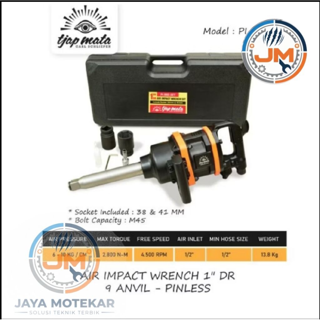Air Impact Wrench Tjap Mata 1 Inch - Mesin Buka Baut Angin Besar Original