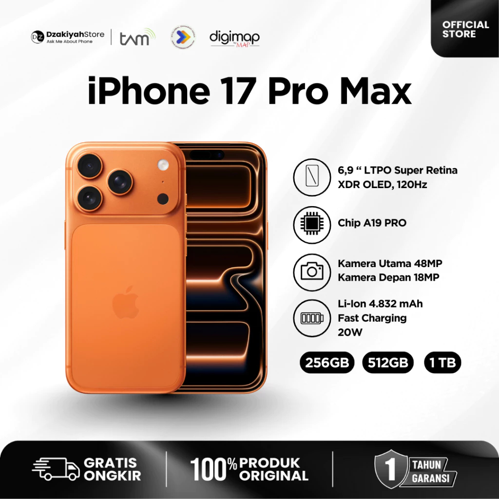 [DZAKIYAH STORE] IPHONE 17 PRO MAX NEW GARANSI RESMI