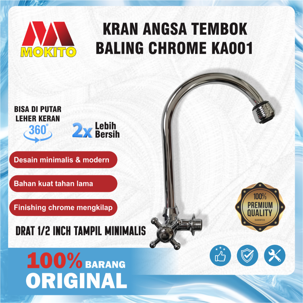 MOKITO Keran Air Angsa / Kran Wastafel Cuci Piring / Kran Stainless/tahan karat