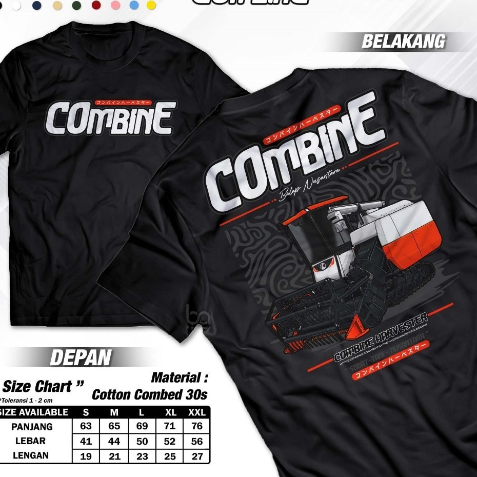 HARGA PROMO Kaos Combine Balap Nusantara - Baju Sobat Tani Kaos Combine Harvester - Tshirt Petani Mu
