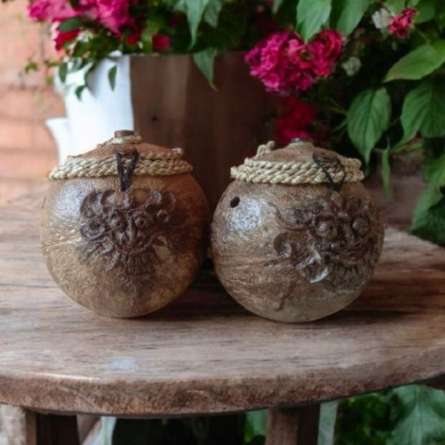 Tas Batok Kelapa Ukir Handmade - Tas Selempang Etnik Unik & Estetik