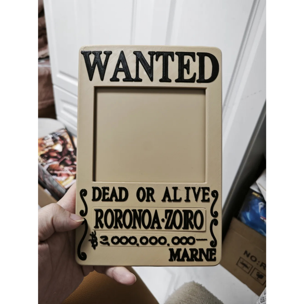 One Piece Wanted Poster Frame Bingkai Poster Anime Luffy Zoro Dekorasi Dinding Wall Decor, One Piece