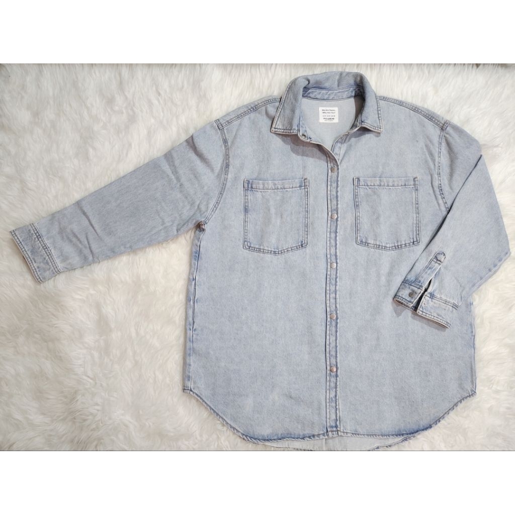 Jaket Jeans Wanita Oversize Preloved Like New Pull&Bear Size M