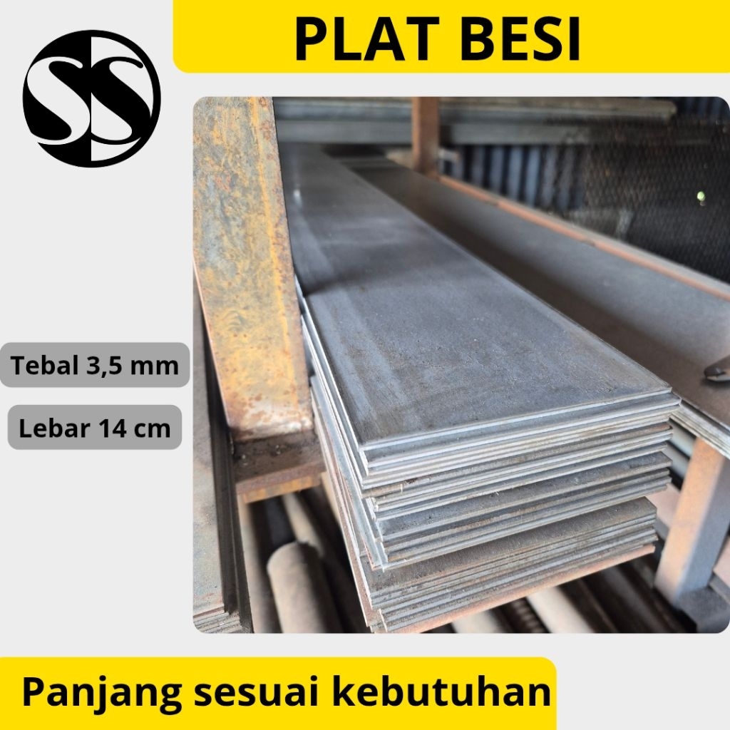 Plat Besi Tebal 3,5 mm Lebar 14 cm | Besi Plat