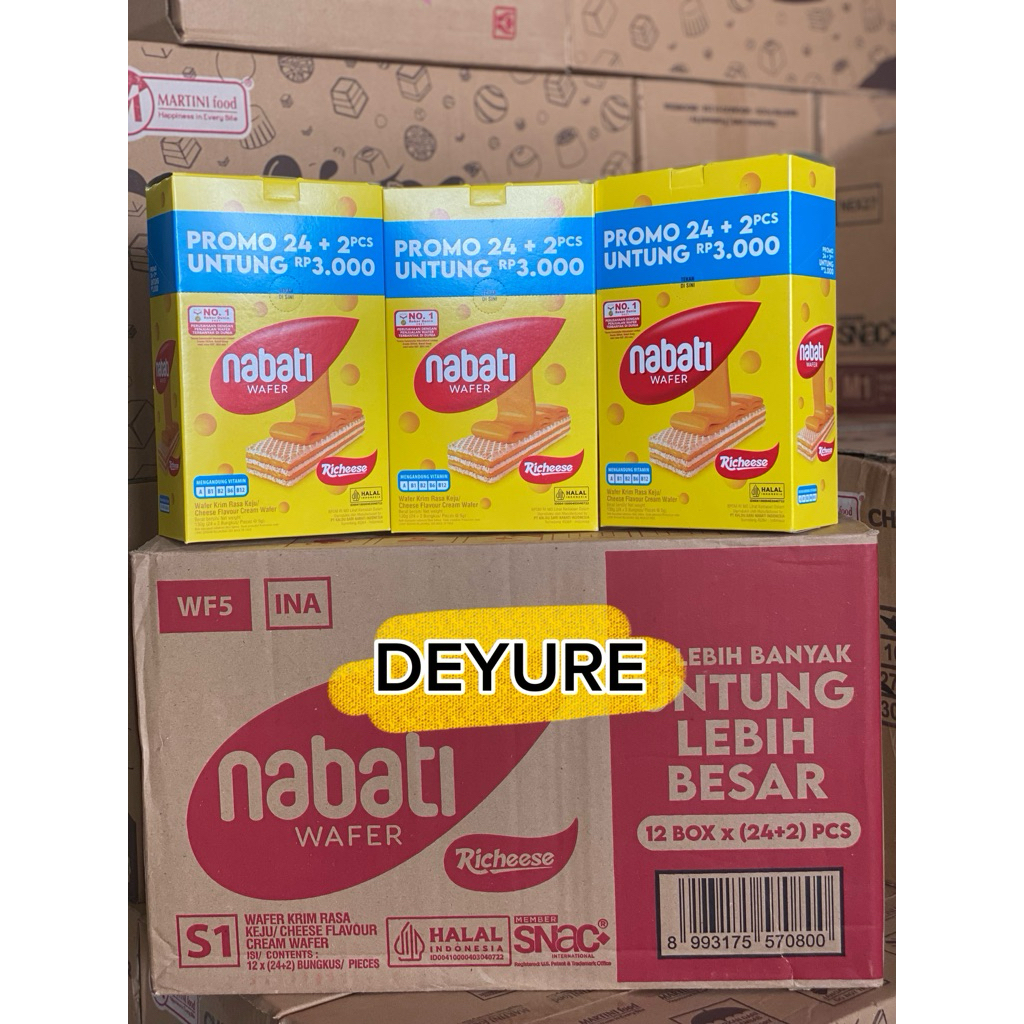 Nabati Wafer Richoco Richesee 1 dus karton isi 12 box x 24+2 pcs